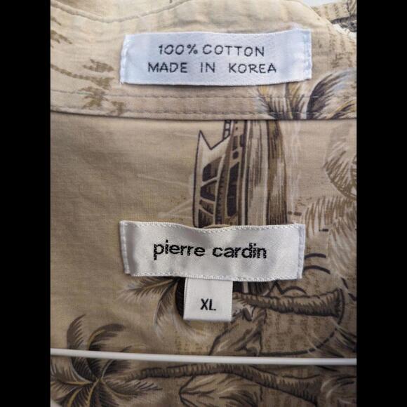 Pierre Cardin Mens Hawaiian button down short sleeve shirt size XL - Picture 2 of 5